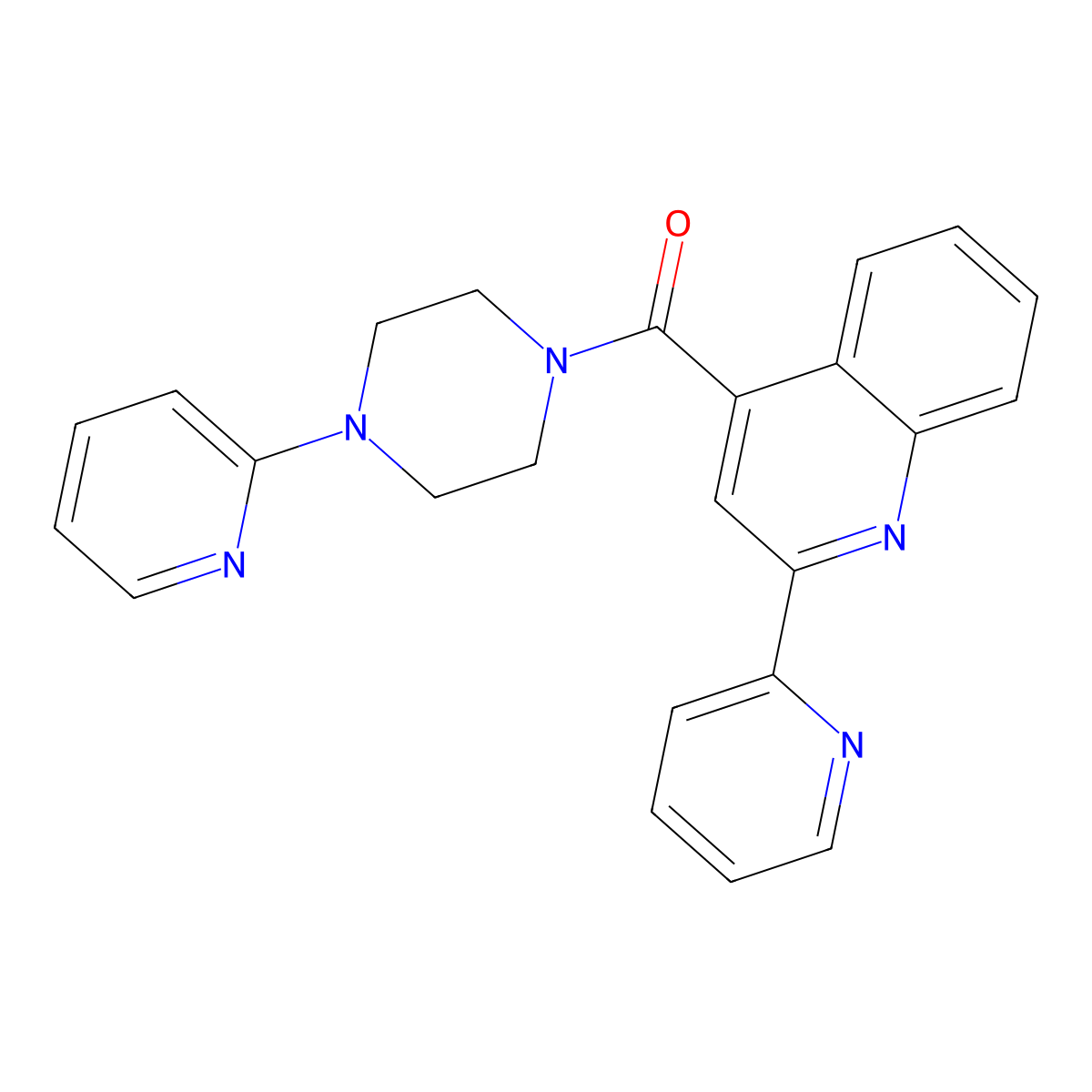 [4-(2-Pyridyl)piperazino][2-(2-pyridyl)-4-quinolyl]methanone molecular structure, CAS 1144456-67-6