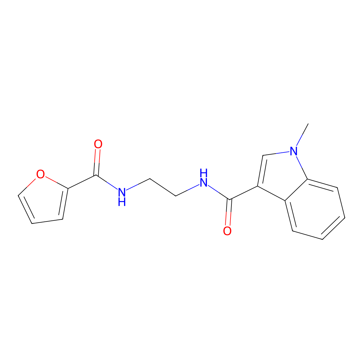 N-{2-[(furan-2-ylcarbonyl)amino]ethyl}-1-methyl-1H-indole-3-carboxamide molecular structure, CAS 1144456-69-8