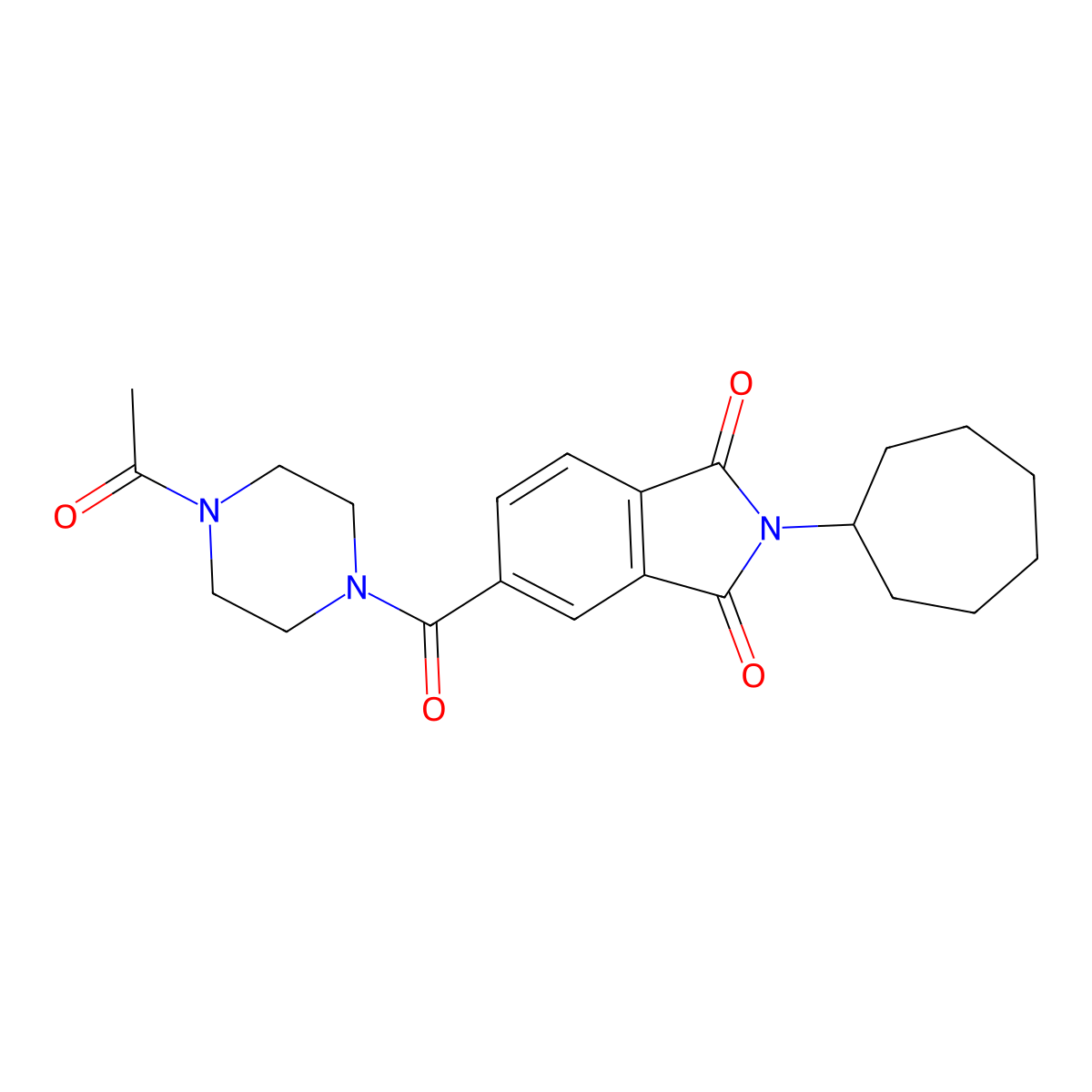 5-[(4-acetylpiperazin-1-yl)carbonyl]-2-cycloheptyl-1H-isoindole-1,3(2H)-dione molecular structure, CAS 1144456-72-3