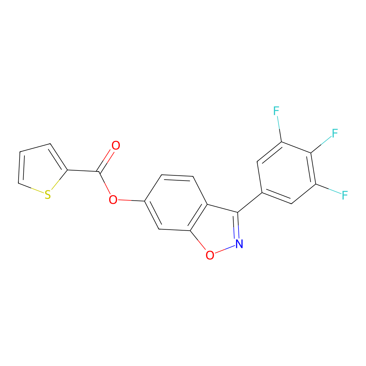3-(3,4,5-Trifluorophenyl)-1,2-benzisoxazol-6-yl 2-thiophenecarboxylate molecular structure, CAS 1144457-11-3