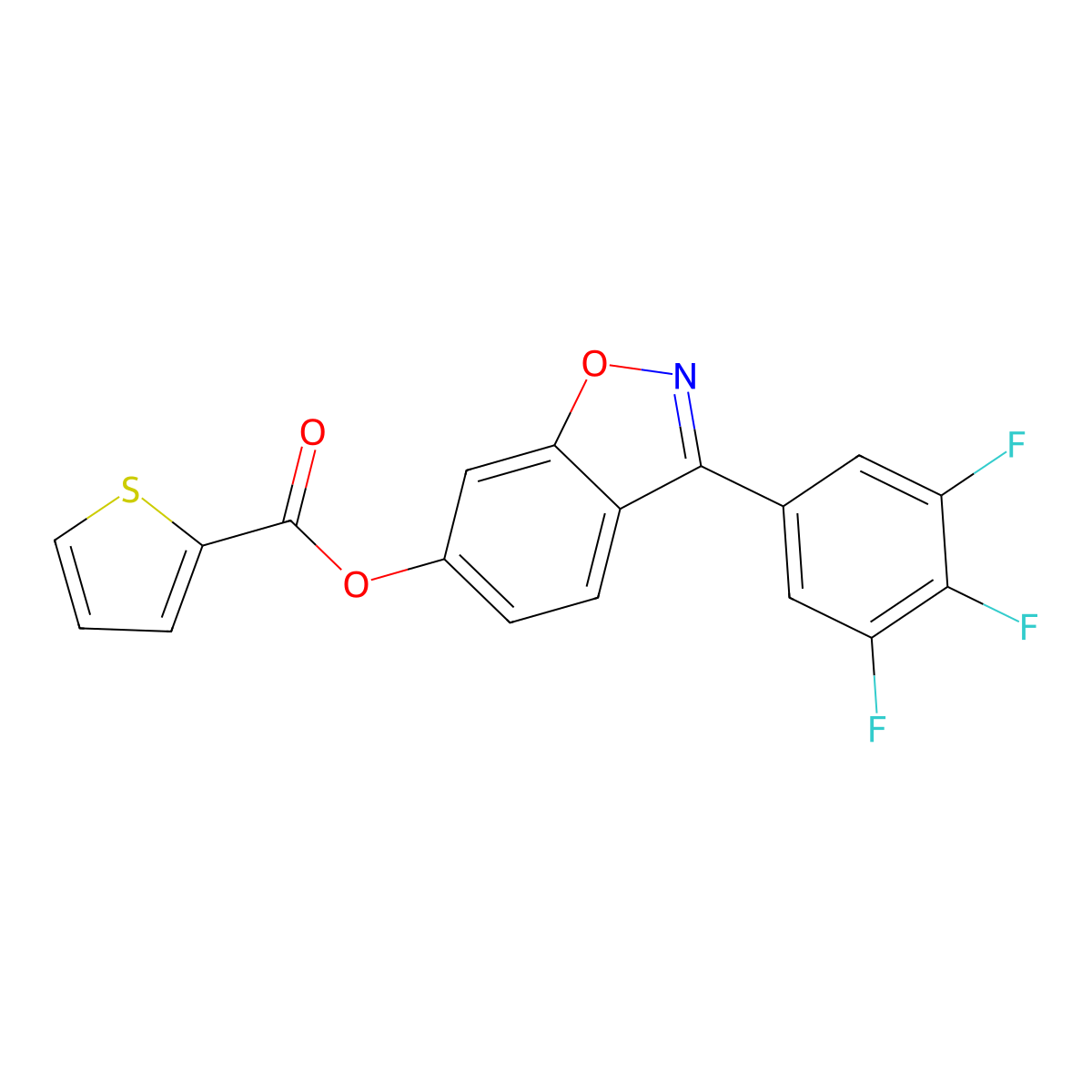 3-(3,4,5-Trifluorophenyl)-1,2-benzisoxazol-6-yl 2-thiophenecarboxylate molecular structure, CAS 1144457-11-3