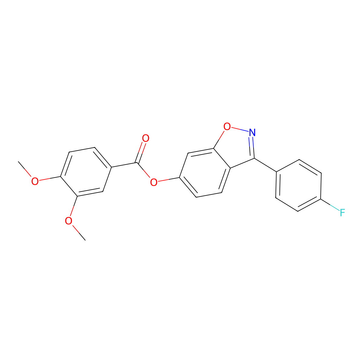 3-(4-Fluorophenyl)-1,2-benzoxazol-6-yl 3,4-dimethoxybenzoate molecular structure, CAS 1144457-15-7