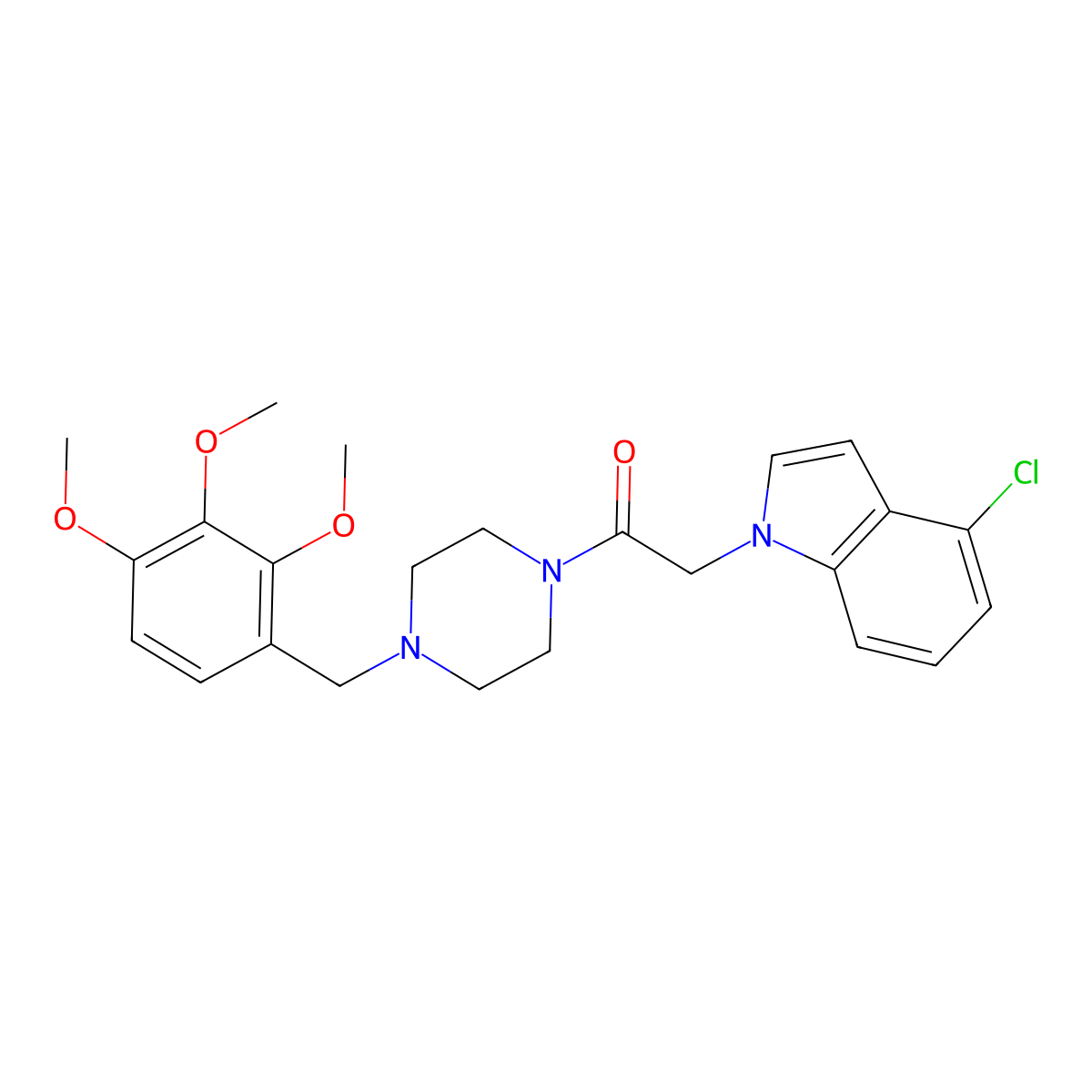 2-(4-chloro-1H-indol-1-yl)-1-[4-(2,3,4-trimethoxybenzyl)piperazin-1-yl]ethanone molecular structure, CAS 1144457-18-0