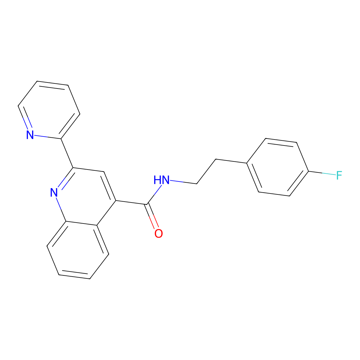 N-(4-fluorophenethyl)-2-(2-pyridyl)-4-quinolinecarboxamide molecular structure, CAS 1144457-43-1