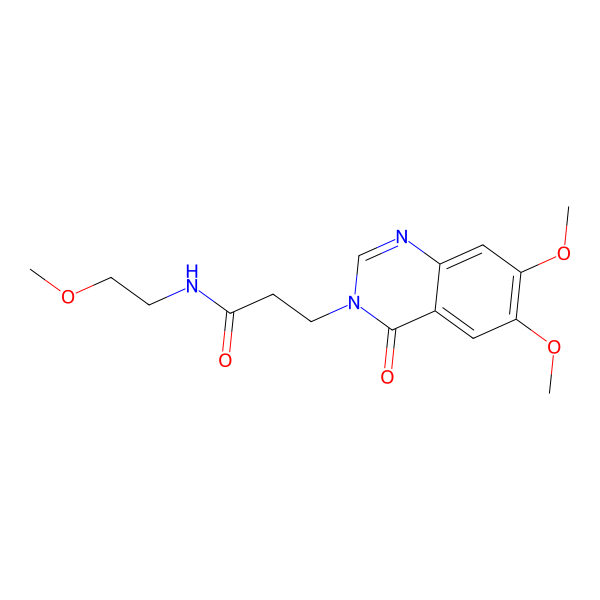 3-(6,7-dimethoxy-4-oxoquinazolin-3(4H)-yl)-N-(2-methoxyethyl)propanamide molecular structure, CAS 1144457-54-4