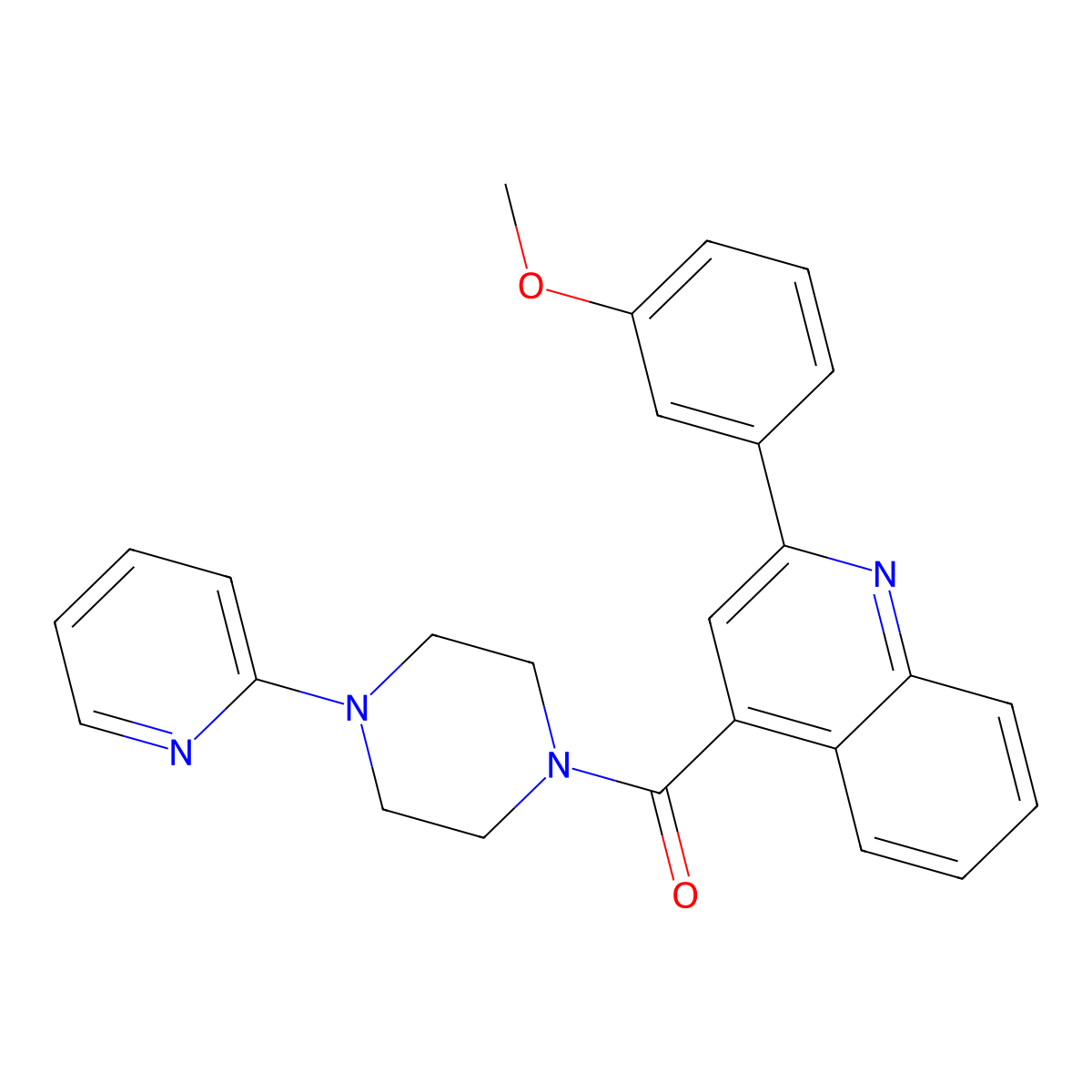 [2-(3-Methoxyphenyl)-4-quinolyl][4-(2-pyridyl)piperazino]methanone molecular structure, CAS 1144457-55-5