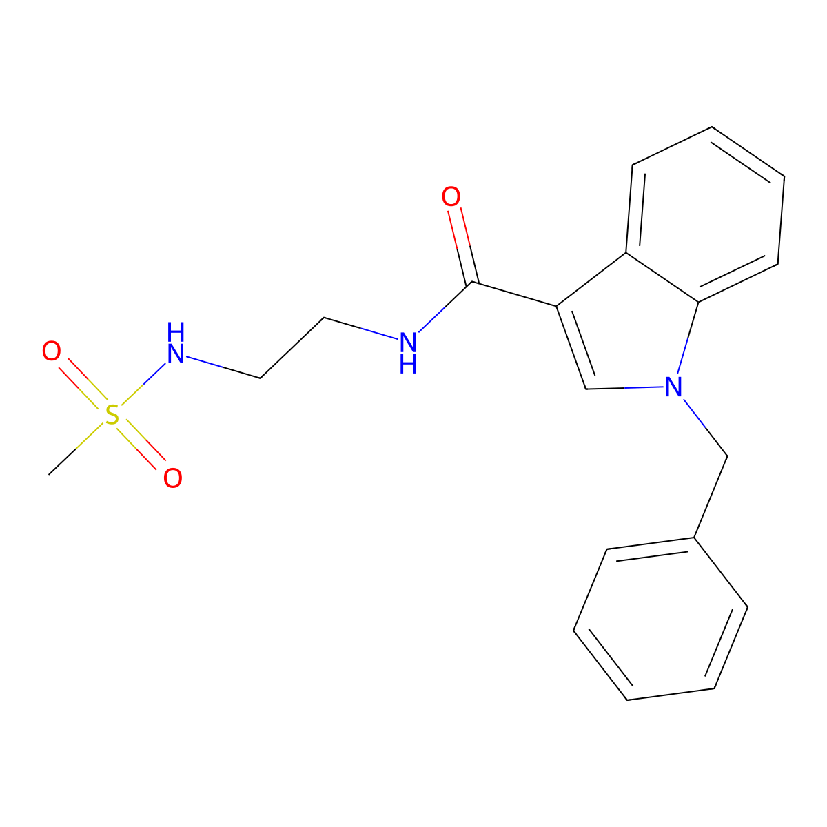 1-benzyl-N-{2-[(methylsulfonyl)amino]ethyl}-1H-indole-3-carboxamide molecular structure, CAS 1144457-59-9