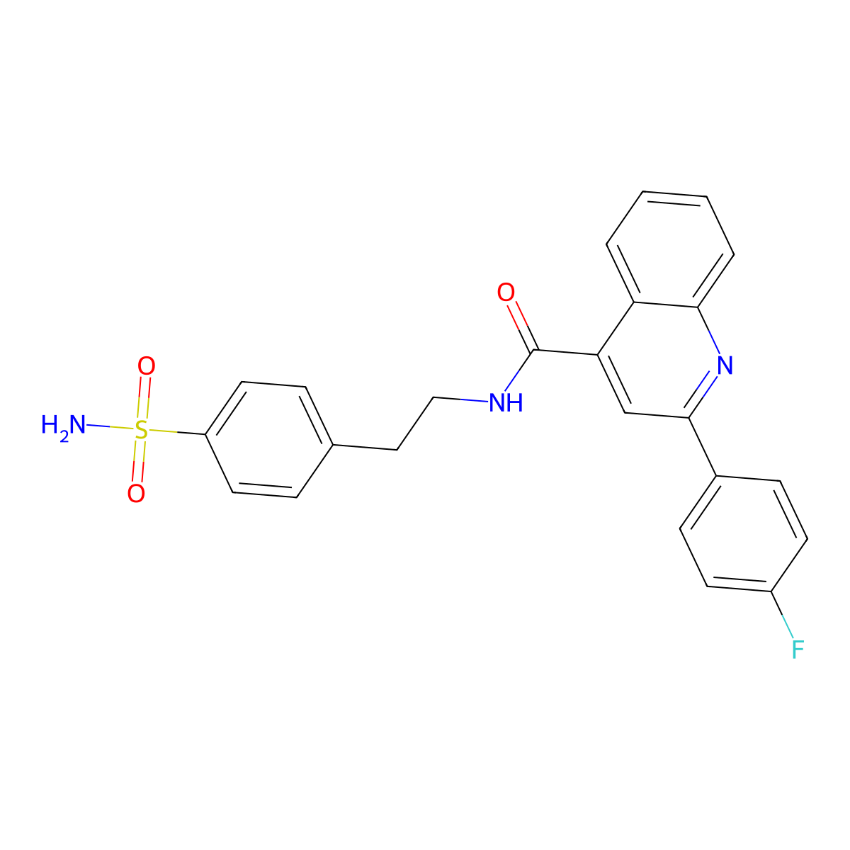 N-[4-(aminosulfonyl)phenethyl]-2-(4-fluorophenyl)-4-quinolinecarboxamide molecular structure, CAS 1144457-65-7