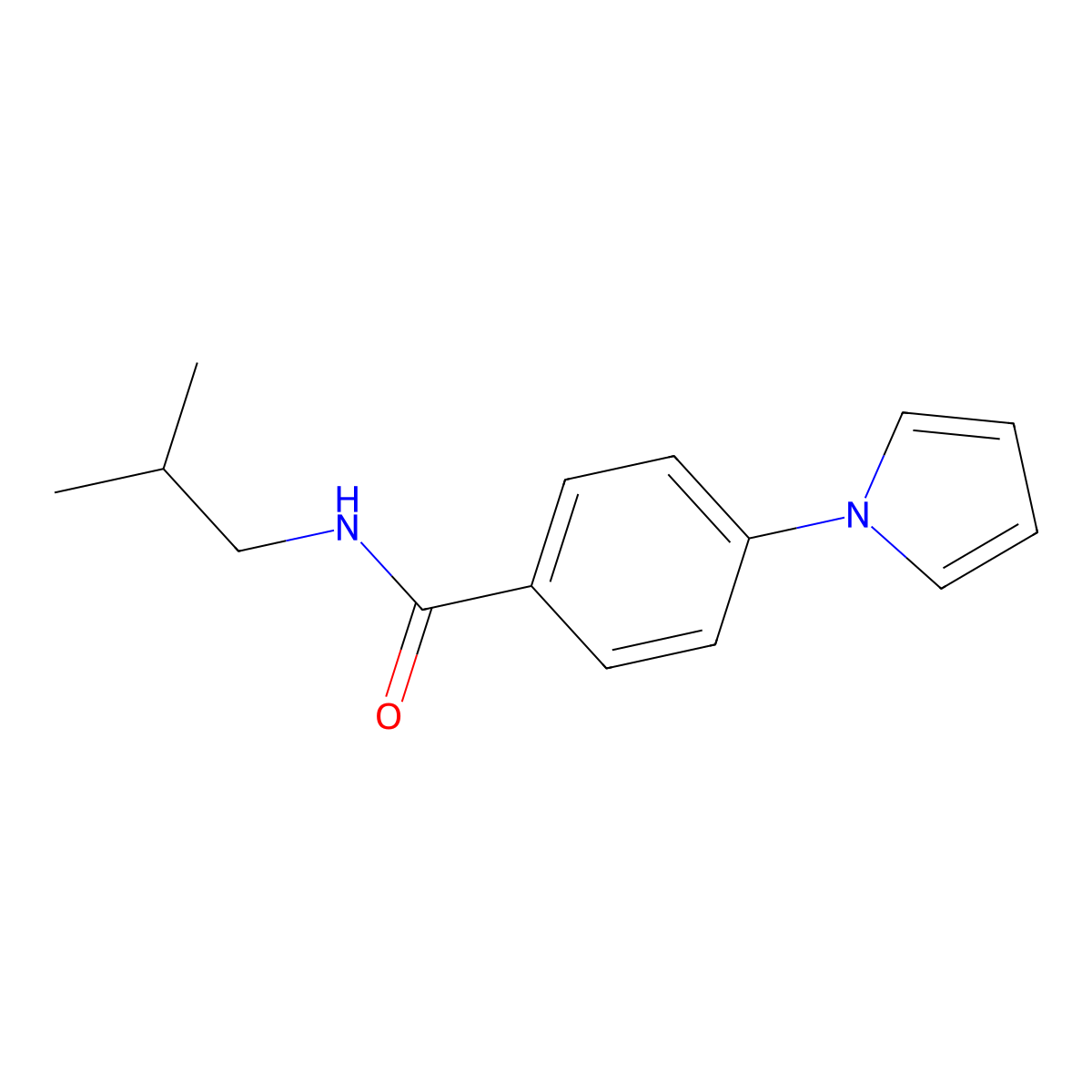 N-(2-methylpropyl)-4-(1H-pyrrol-1-yl)benzamide molecular structure, CAS 1144457-76-0