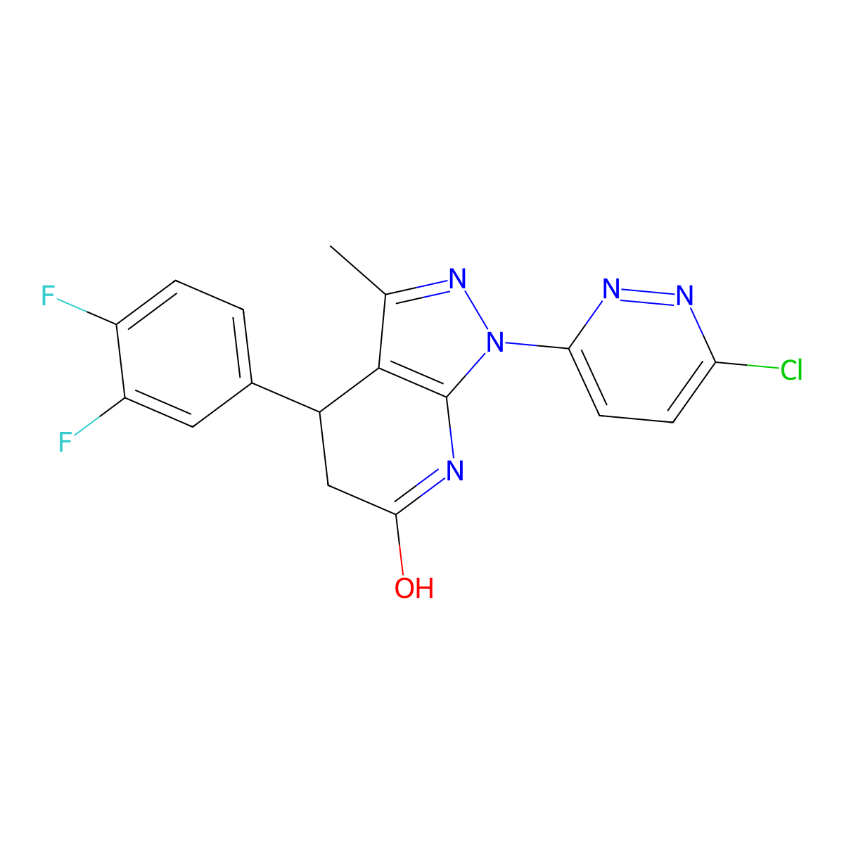 1-(6-chloropyridazin-3-yl)-4-(3,4-difluorophenyl)-3-methyl-4,5-dihydro-1H-pyrazolo[3,4-b]pyridin-6(7H)-one molecular structure, CAS 1144457-79-3