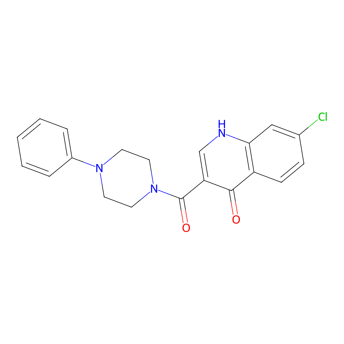 7-chloro-3-[(4-phenylpiperazin-1-yl)carbonyl]quinolin-4(1H)-one molecular structure, CAS 1144457-81-7