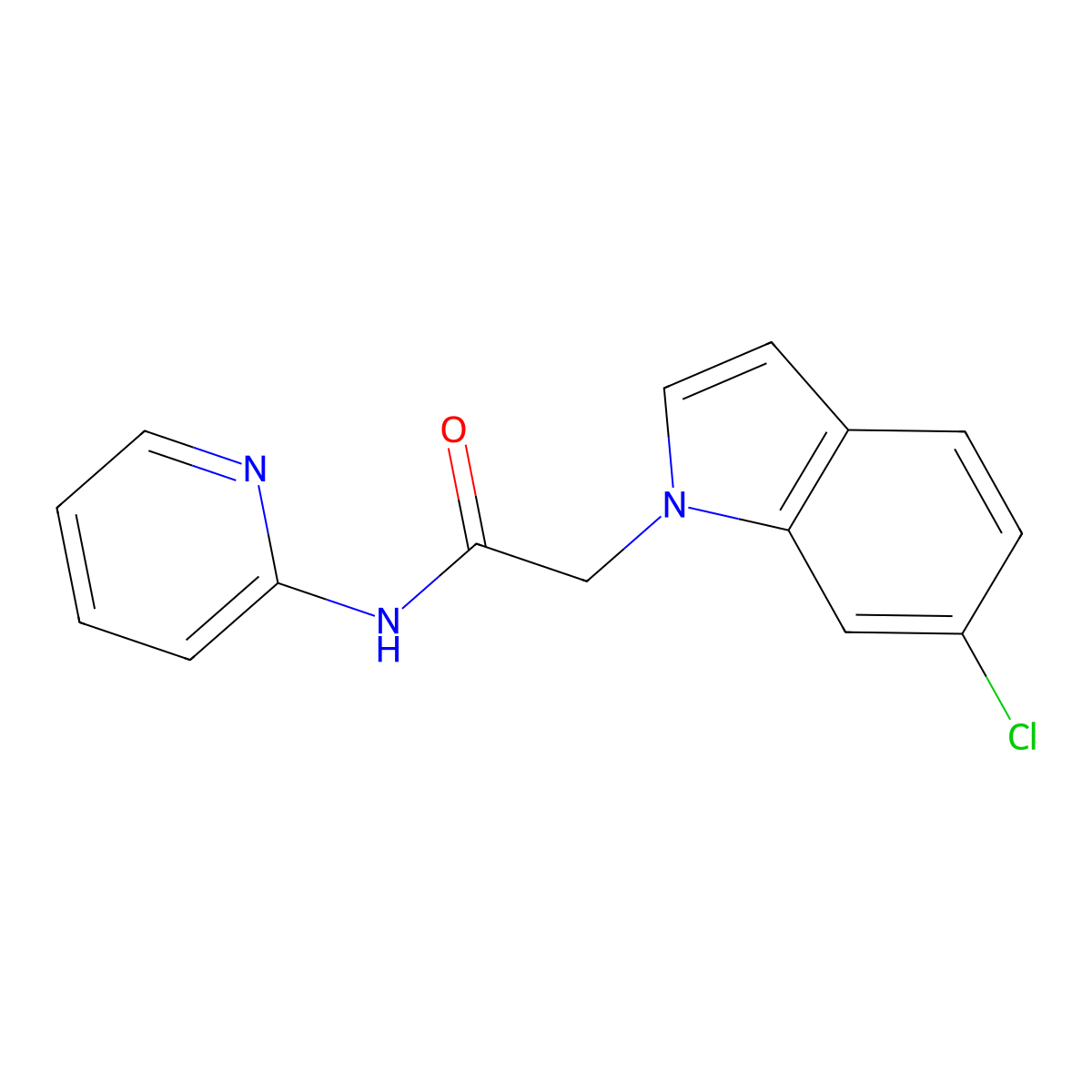 2-(6-chloro-1H-indol-1-yl)-N-(pyridin-2-yl)acetamide molecular structure, CAS 1144457-83-9