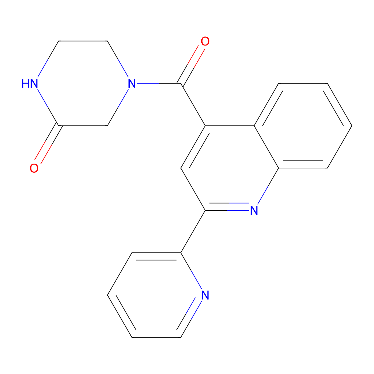 4-{[2-(Pyridin-2-yl)quinolin-4-yl]carbonyl}piperazin-2-one molecular structure, CAS 1144457-84-0