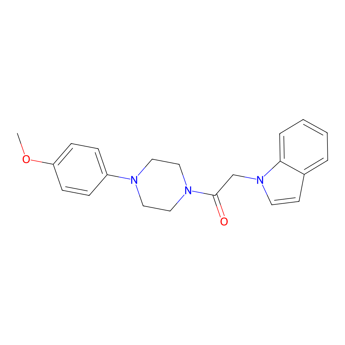 2-(1H-indol-1-yl)-1-(4-(4-methoxyphenyl)piperazin-1-yl)ethanone molecular structure, CAS 1144458-14-9
