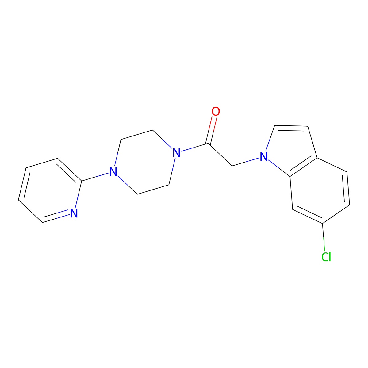 6-chloro-1-{2-oxo-2-[4-(2-pyridinyl)-1-piperazinyl]ethyl}-1H-indole molecular structure, CAS 1144458-22-9