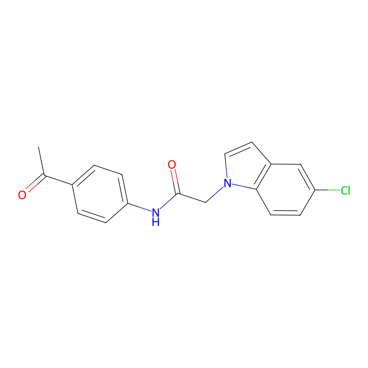 N-(4-acetylphenyl)-2-(5-chloro-1H-indol-1-yl)acetamide molecular structure, CAS 1144458-26-3