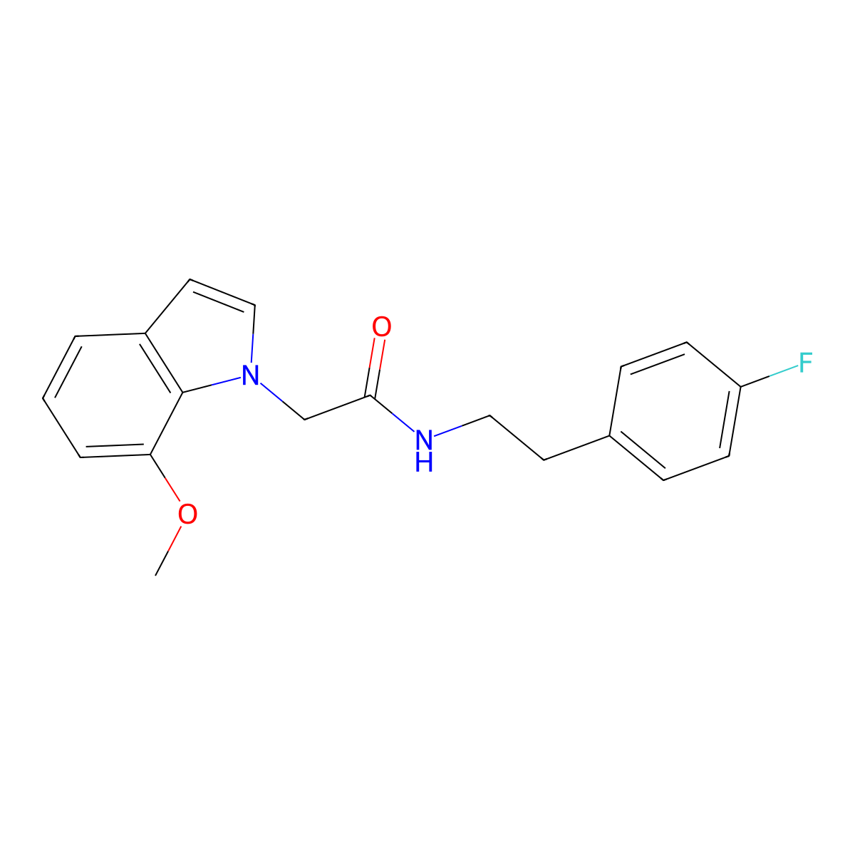 N-[2-(4-fluorophenyl)ethyl]-2-(7-methoxy-1H-indol-1-yl)acetamide molecular structure, CAS 1144458-29-6