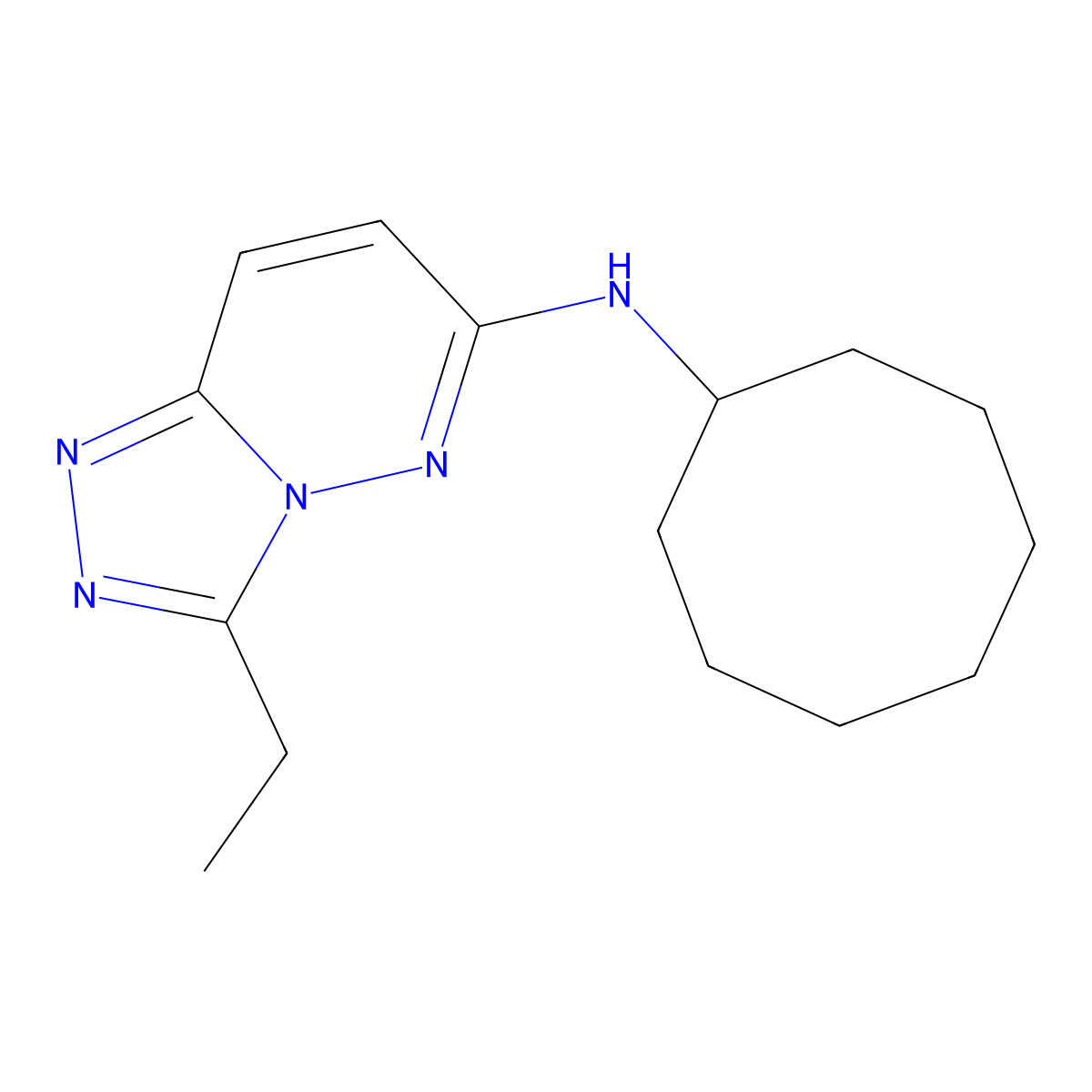 N-cyclooctyl-3-ethyl[1,2,4]triazolo[4,3-b]pyridazin-6-amine molecular structure, CAS 1144458-46-7