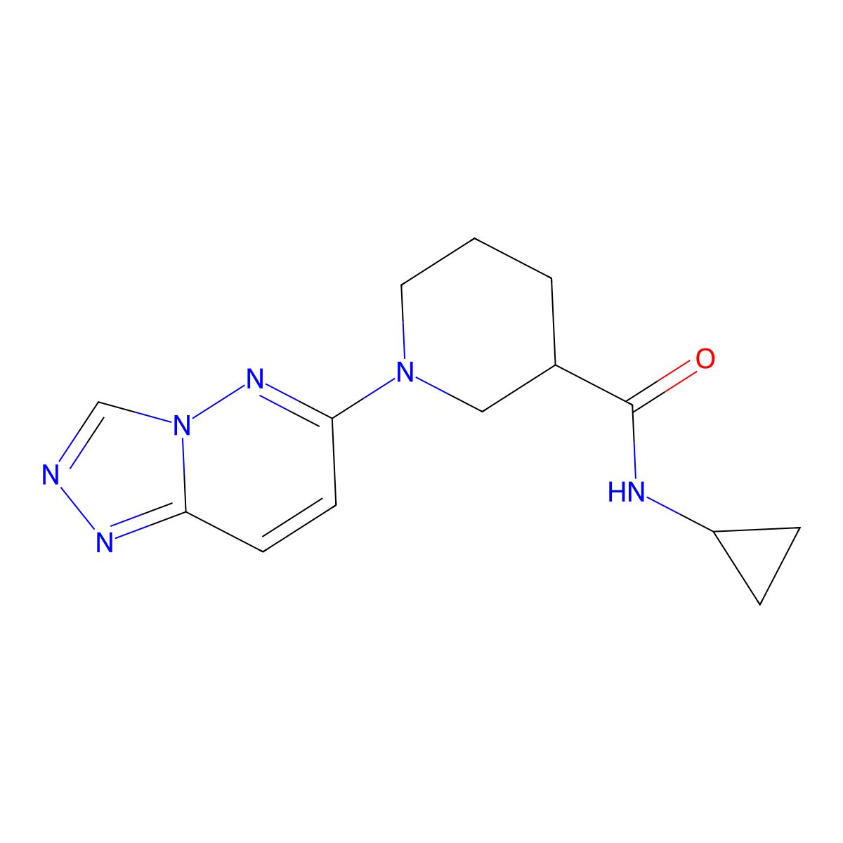 N-cyclopropyl-1-([1,2,4]triazolo[4,3-b]pyridazin-6-yl)piperidine-3-carboxamide molecular structure, CAS 1144458-48-9