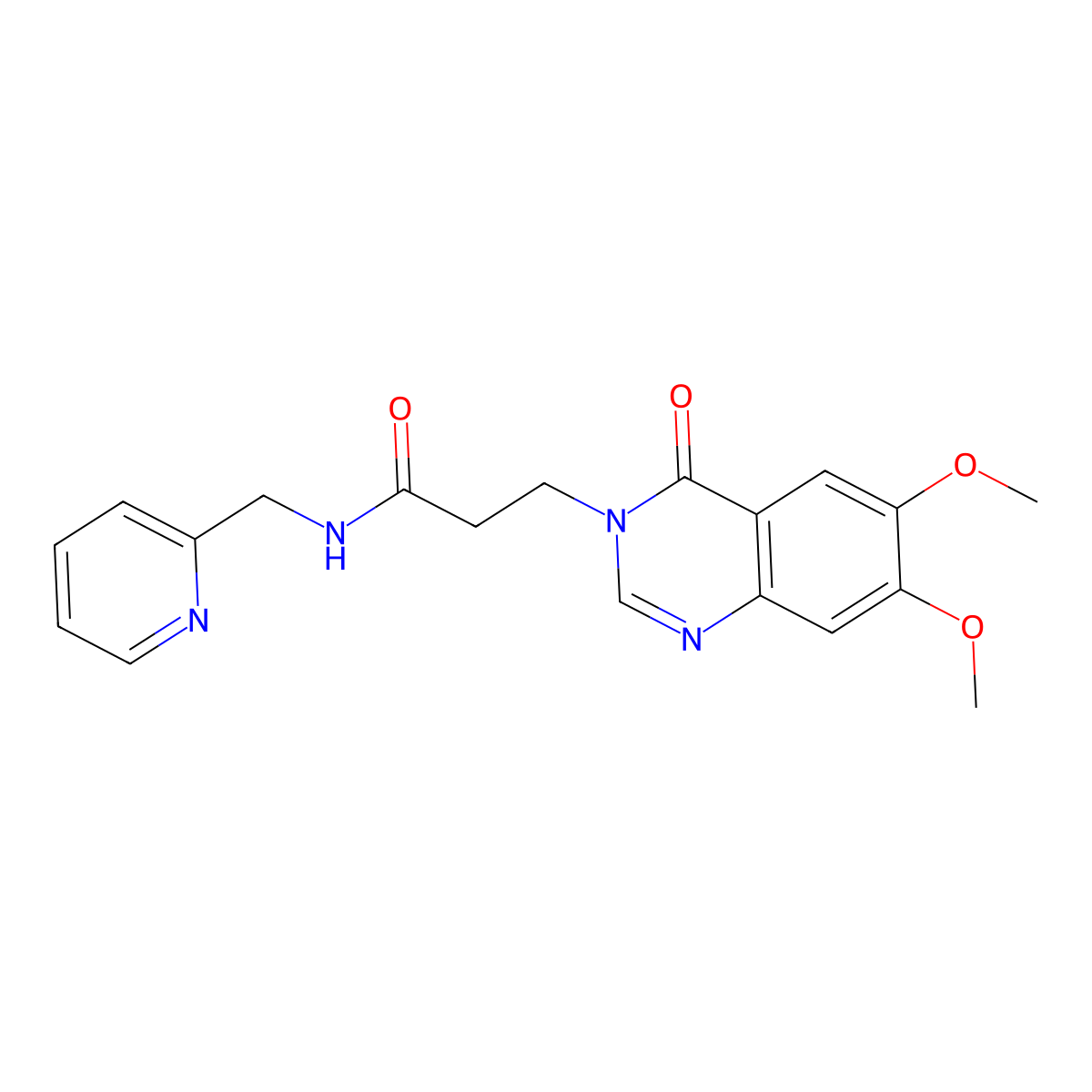 3-(6,7-dimethoxy-4-oxoquinazolin-3(4H)-yl)-N-(pyridin-2-ylmethyl)propanamide molecular structure, CAS 1144458-61-6