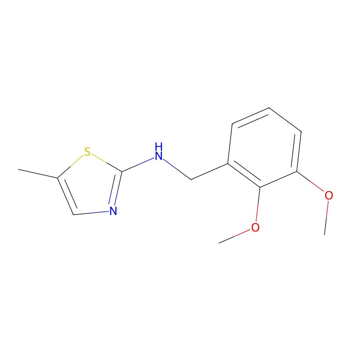 N-(2,3-dimethoxybenzyl)-5-methyl-1,3-thiazol-2-amine molecular structure, CAS 1144458-62-7