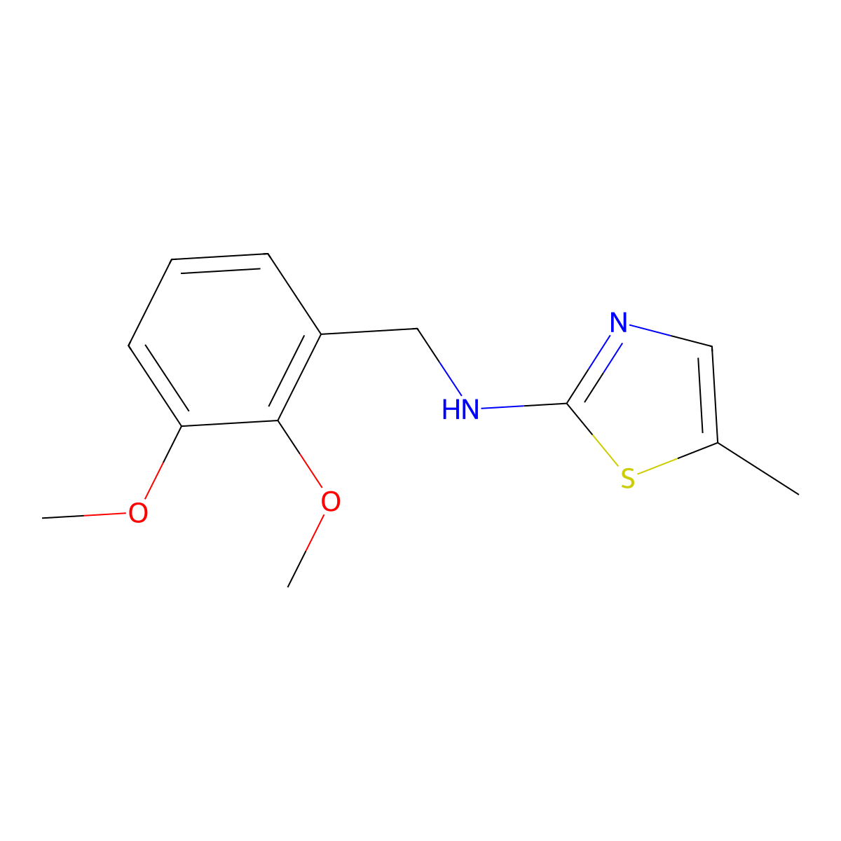 N-(2,3-dimethoxybenzyl)-5-methyl-1,3-thiazol-2-amine molecular structure, CAS 1144458-62-7