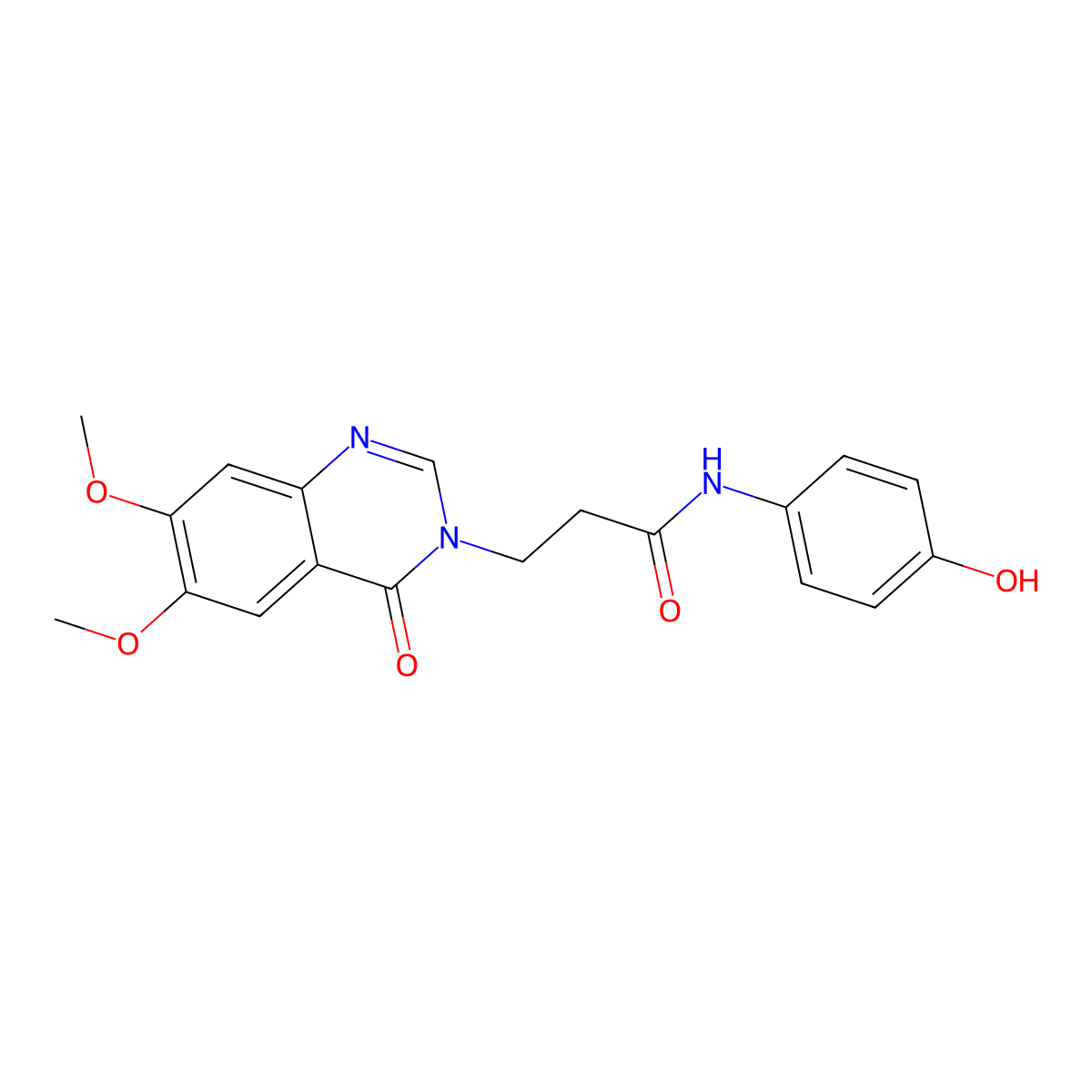 3-(6,7-dimethoxy-4-oxoquinazolin-3(4H)-yl)-N-(4-hydroxyphenyl)propanamide molecular structure, CAS 1144458-79-6