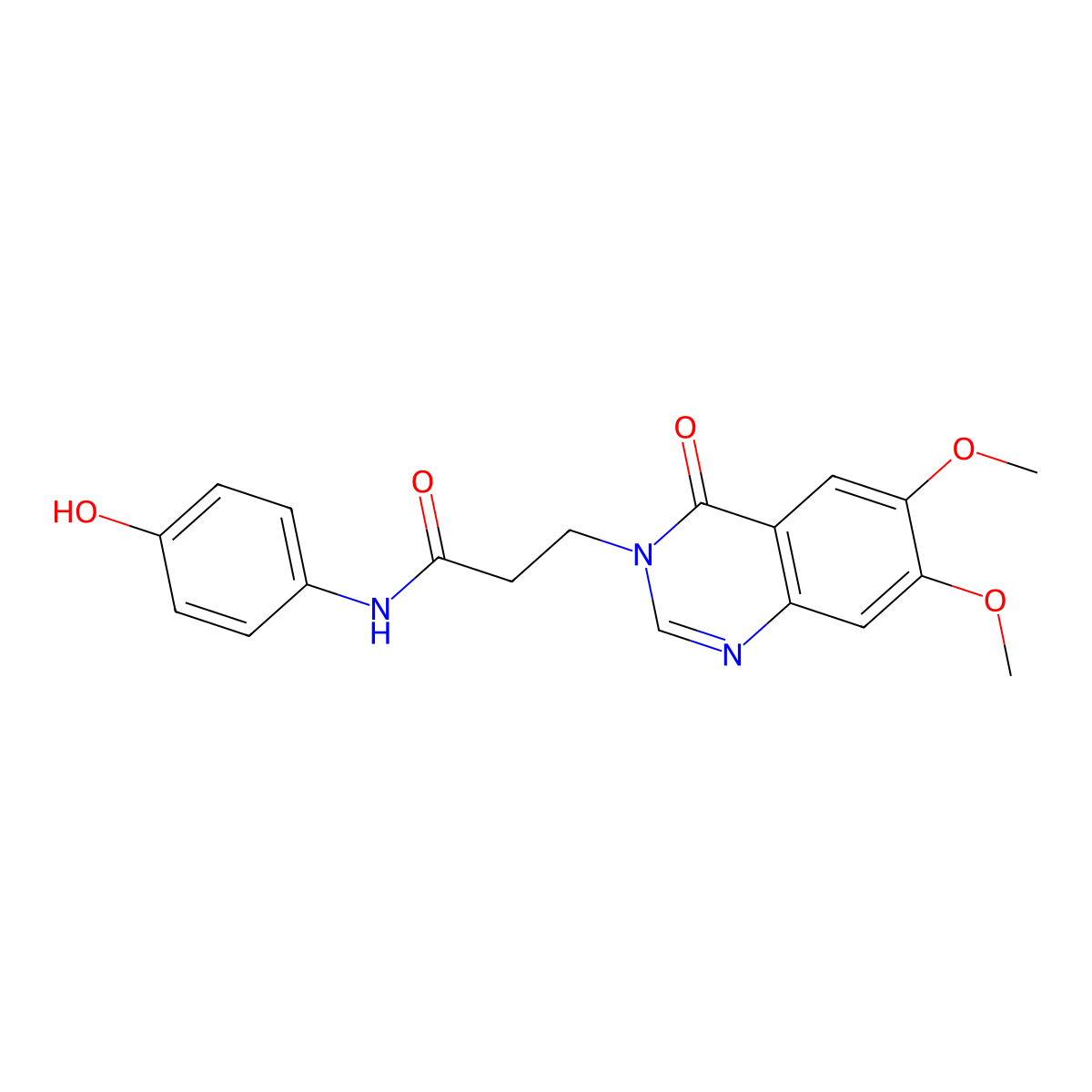 3-(6,7-dimethoxy-4-oxoquinazolin-3(4H)-yl)-N-(4-hydroxyphenyl)propanamide molecular structure, CAS 1144458-79-6