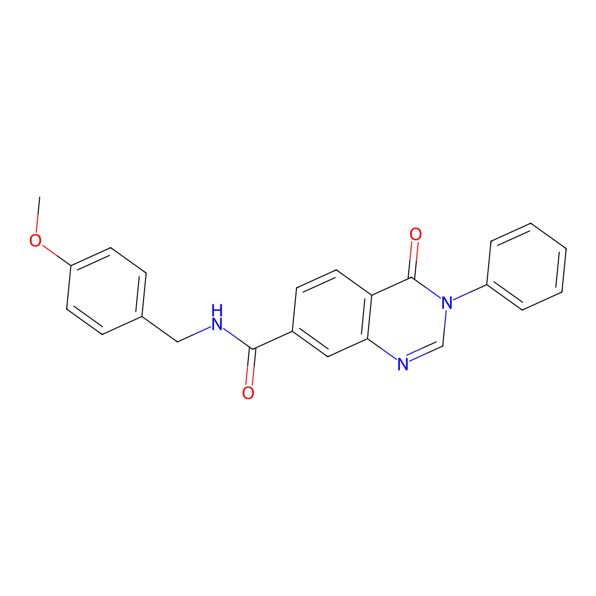 N-(4-methoxybenzyl)-4-oxo-3-phenyl-3,4-dihydroquinazoline-7-carboxamide molecular structure, CAS 1144458-95-6