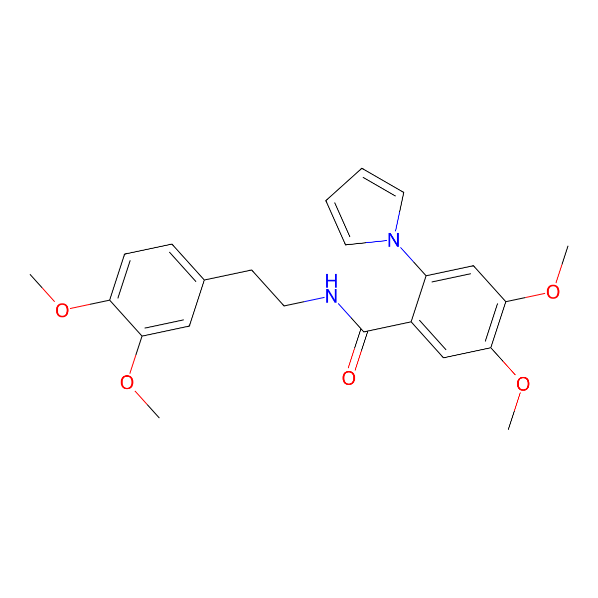 N-[2-(3,4-dimethoxyphenyl)ethyl]-4,5-dimethoxy-2-(1H-pyrrol-1-yl)benzamide molecular structure, CAS 1144459-10-8
