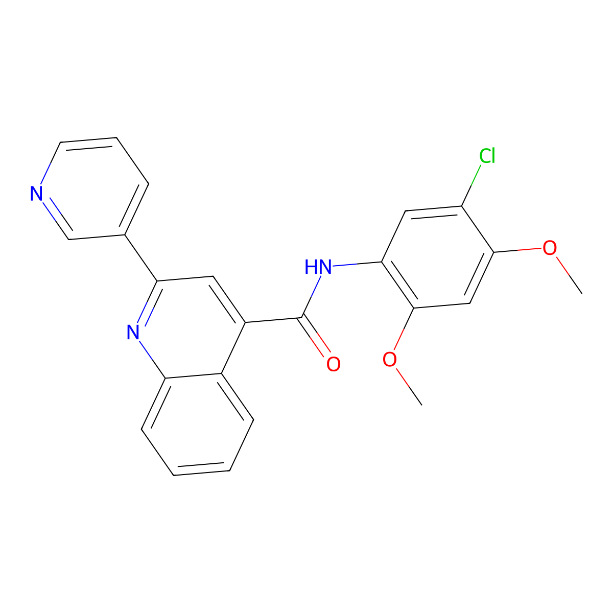 N-(5-chloro-2,4-dimethoxyphenyl)-2-(pyridin-3-yl)quinoline-4-carboxamide molecular structure, CAS 1144459-14-2