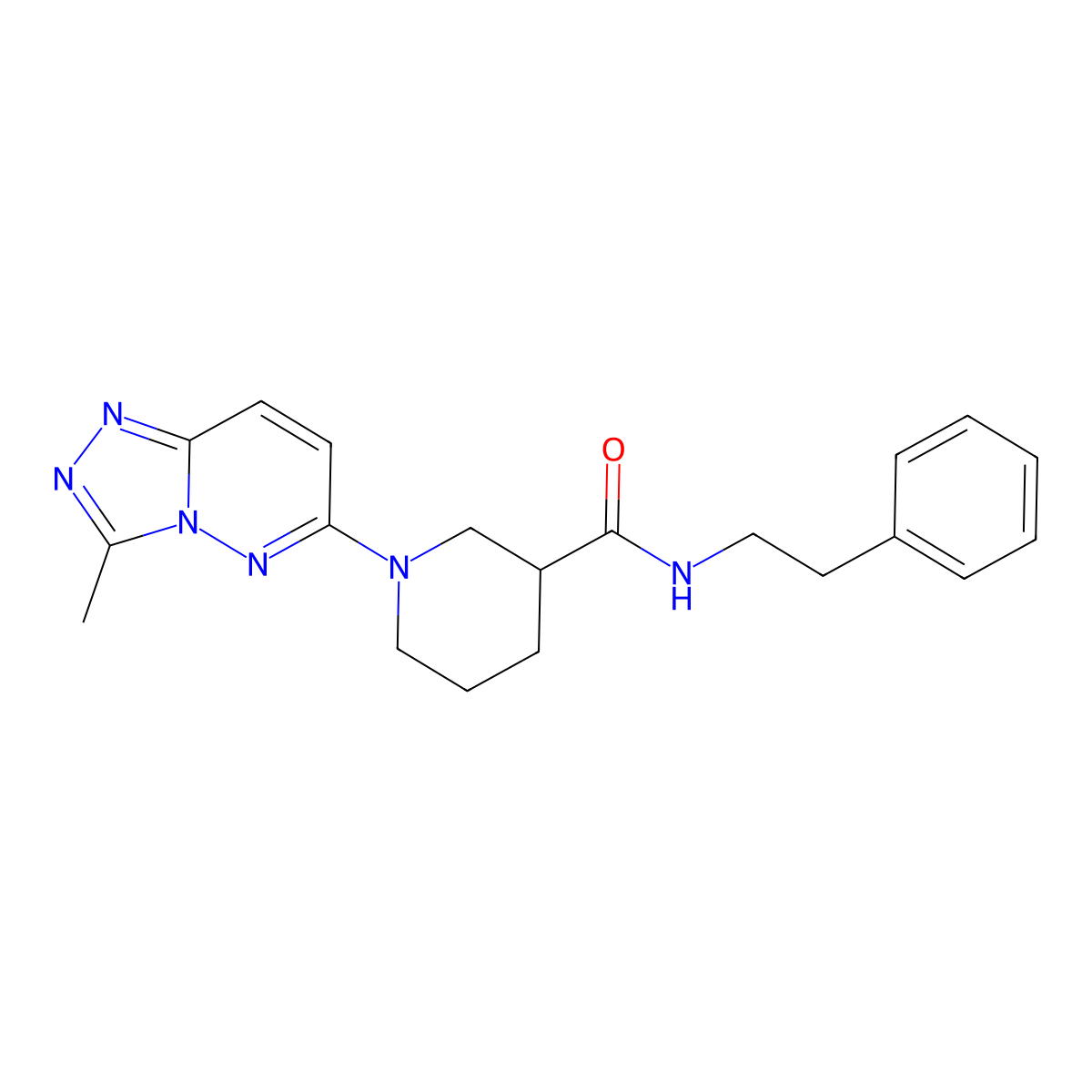 1-(3-methyl[1,2,4]triazolo[4,3-b]pyridazin-6-yl)-N-(2-phenylethyl)piperidine-3-carboxamide molecular structure, CAS 1144459-26-6