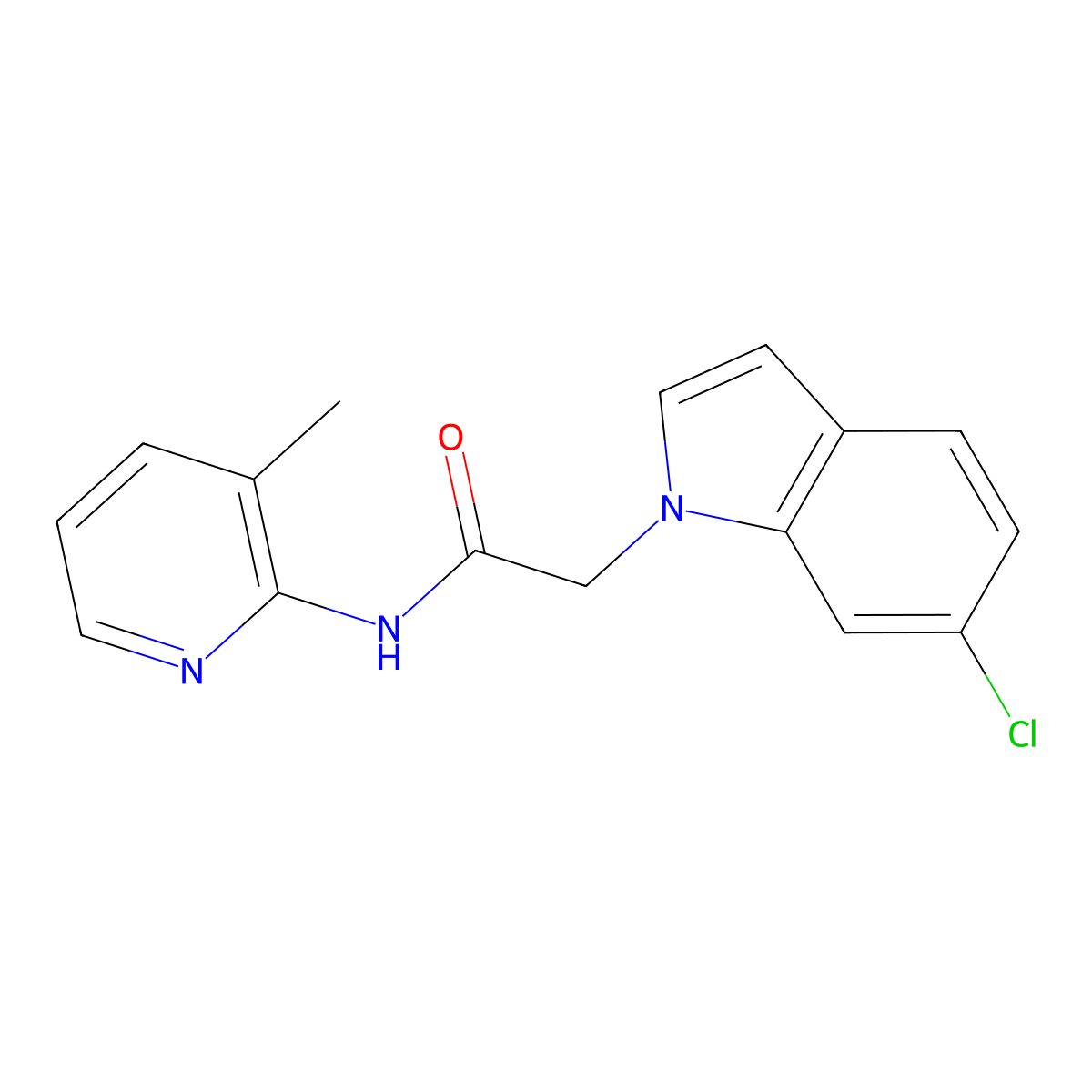 2-(6-chloro-1H-indol-1-yl)-N-(3-methylpyridin-2-yl)acetamide molecular structure, CAS 1144459-27-7