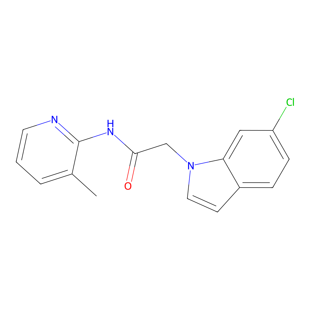 2-(6-chloro-1H-indol-1-yl)-N-(3-methylpyridin-2-yl)acetamide molecular structure, CAS 1144459-27-7