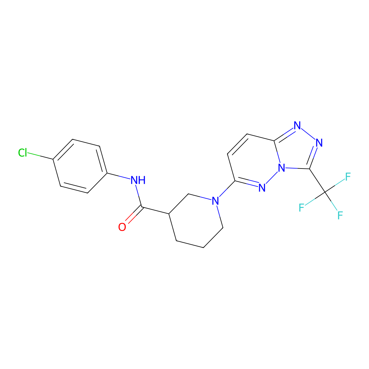 N-(4-chlorophenyl)-1-[3-(trifluoromethyl)[1,2,4]triazolo[4,3-b]pyridazin-6-yl]piperidine-3-carboxamide molecular structure, CAS 1144459-43-7
