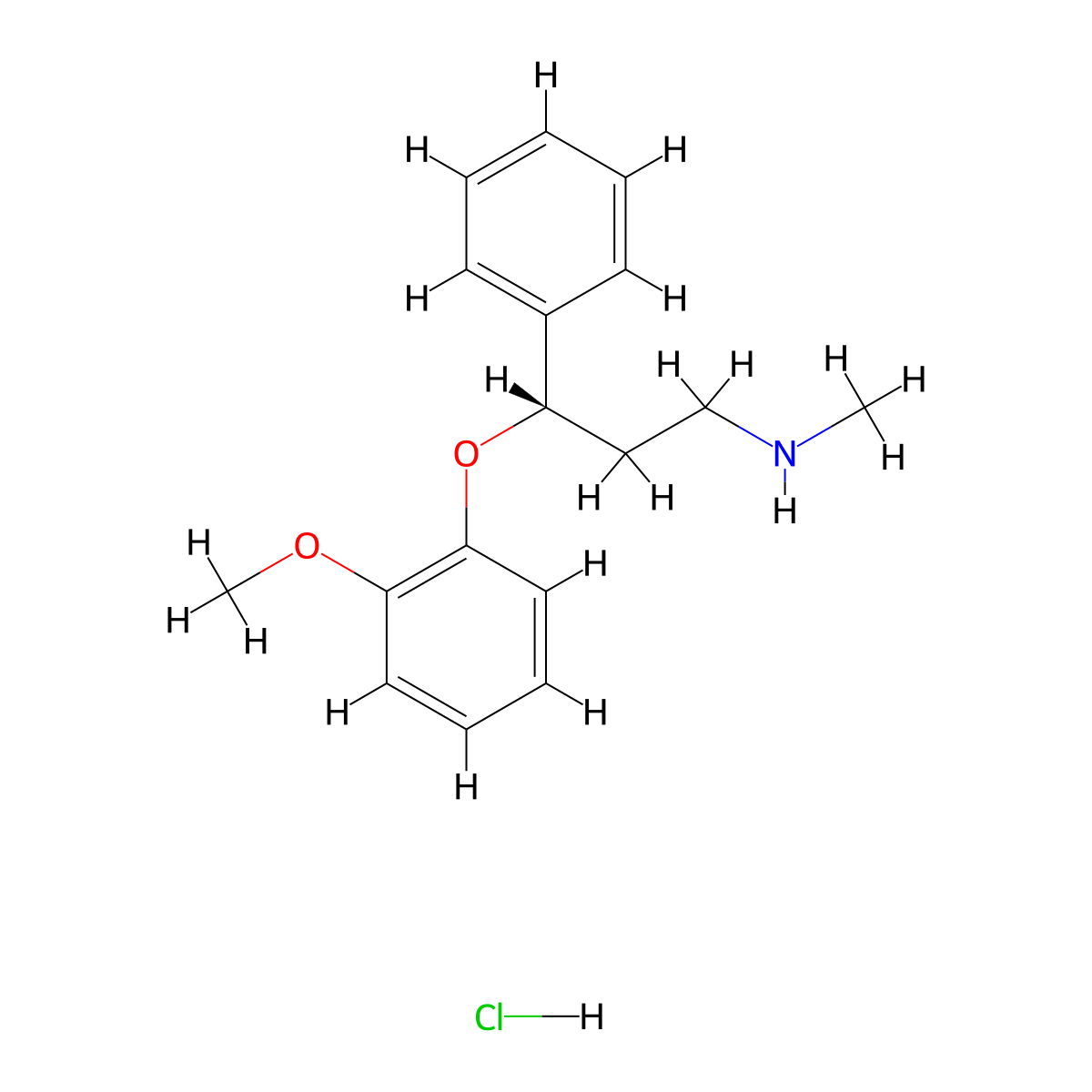 Nisoxetine hydrochloride, (-)- molecular structure, CAS 114446-54-7