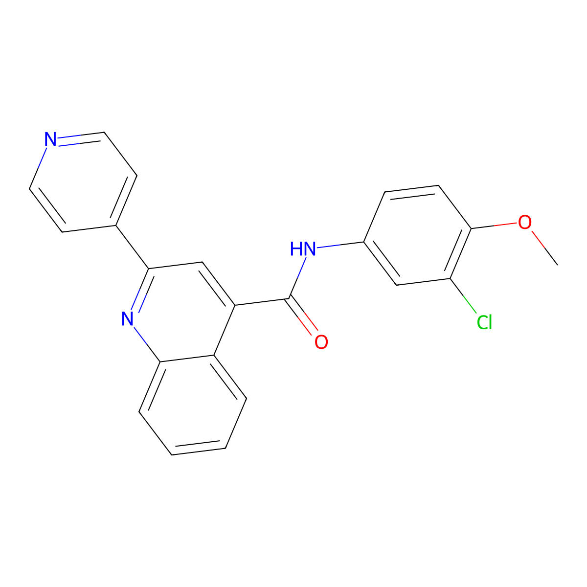 N-(3-chloro-4-methoxyphenyl)-2-(pyridin-4-yl)quinoline-4-carboxamide molecular structure, CAS 1144460-06-9