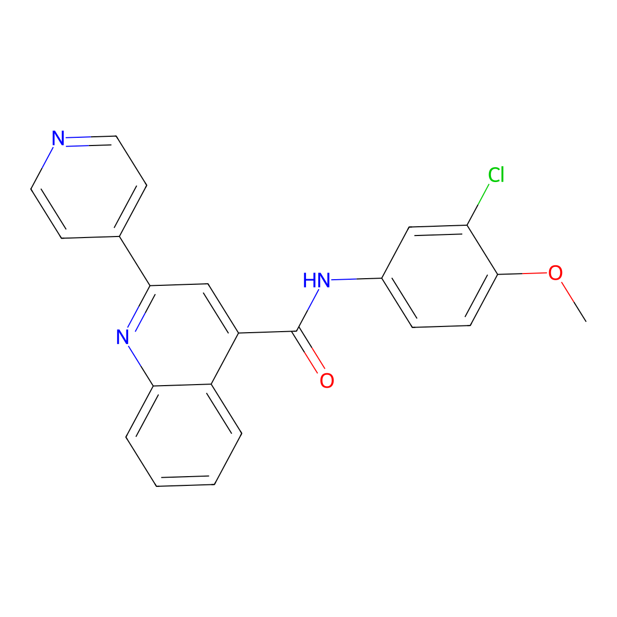 N-(3-chloro-4-methoxyphenyl)-2-(pyridin-4-yl)quinoline-4-carboxamide molecular structure, CAS 1144460-06-9