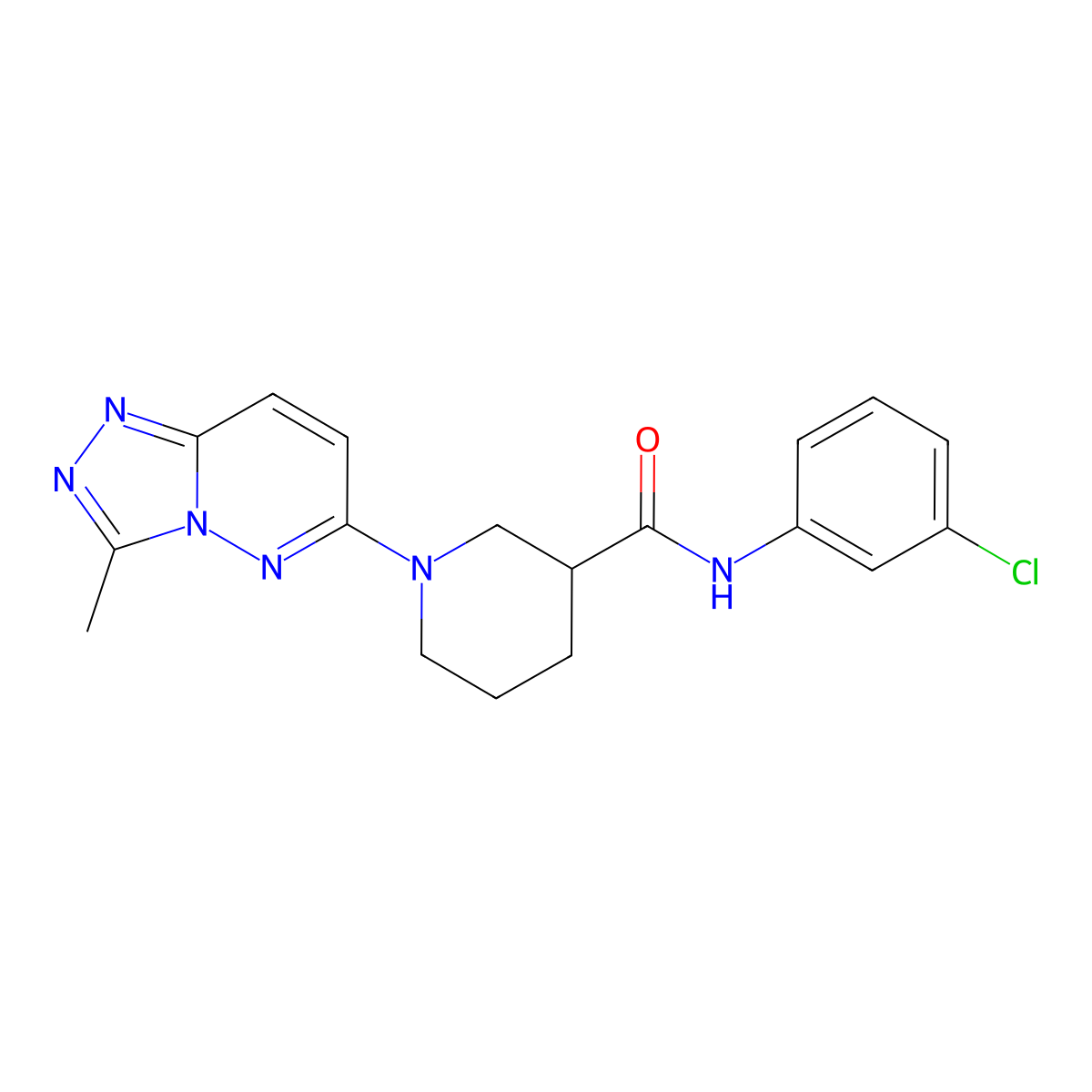 N-(3-chlorophenyl)-1-(3-methyl[1,2,4]triazolo[4,3-b]pyridazin-6-yl)piperidine-3-carboxamide molecular structure, CAS 1144460-16-1