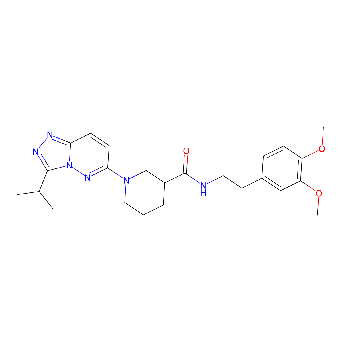 N-[2-(3,4-dimethoxyphenyl)ethyl]-1-[3-(propan-2-yl)[1,2,4]triazolo[4,3-b]pyridazin-6-yl]piperidine-3-carboxamide molecular structure, CAS 1144460-37-6