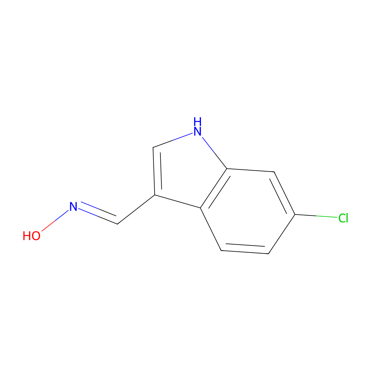 N-[(6-chloro-1H-indol-3-yl)methylidene]hydroxylamine molecular structure, CAS 1144460-70-7