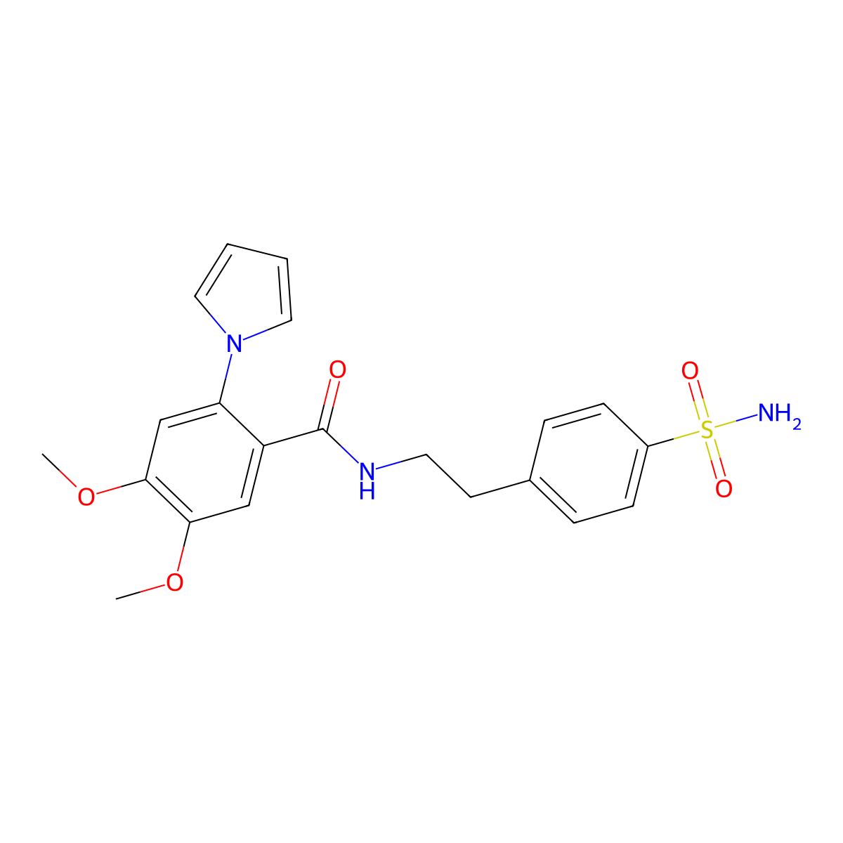 4,5-dimethoxy-2-(1H-pyrrol-1-yl)-N-[2-(4-sulfamoylphenyl)ethyl]benzamide molecular structure, CAS 1144460-85-4