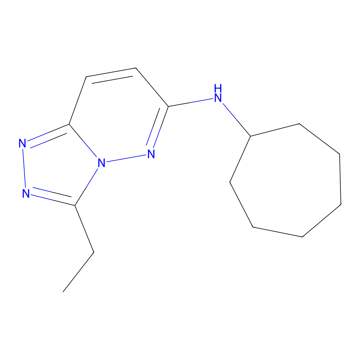 N-cycloheptyl-3-ethyl[1,2,4]triazolo[4,3-b]pyridazin-6-amine molecular structure, CAS 1144460-86-5