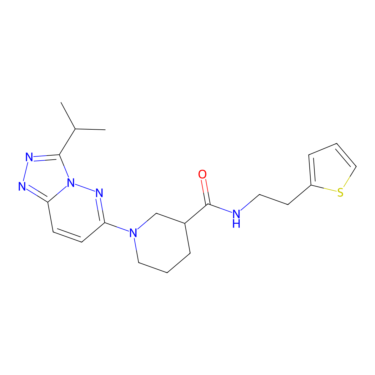1-[3-(propan-2-yl)[1,2,4]triazolo[4,3-b]pyridazin-6-yl]-N-[2-(thiophen-2-yl)ethyl]piperidine-3-carboxamide molecular structure, CAS 1144460-94-5