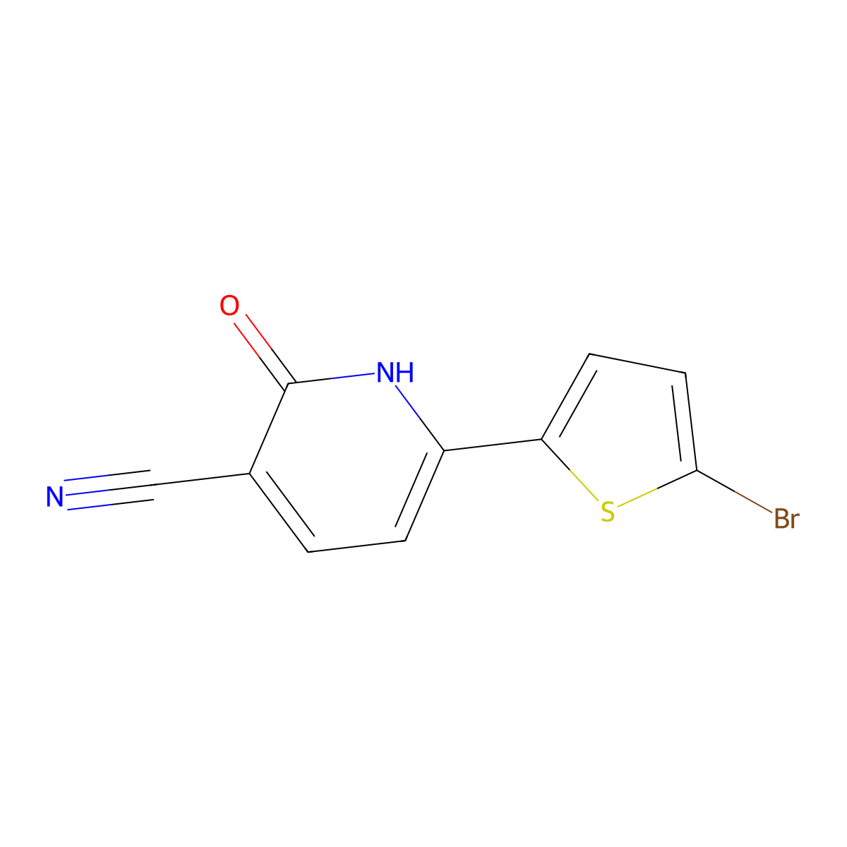 6-(5-Bromo-2-thienyl)-2-oxo-1,2-dihydropyridine-3-carbonitrile molecular structure, CAS 1144460-95-6