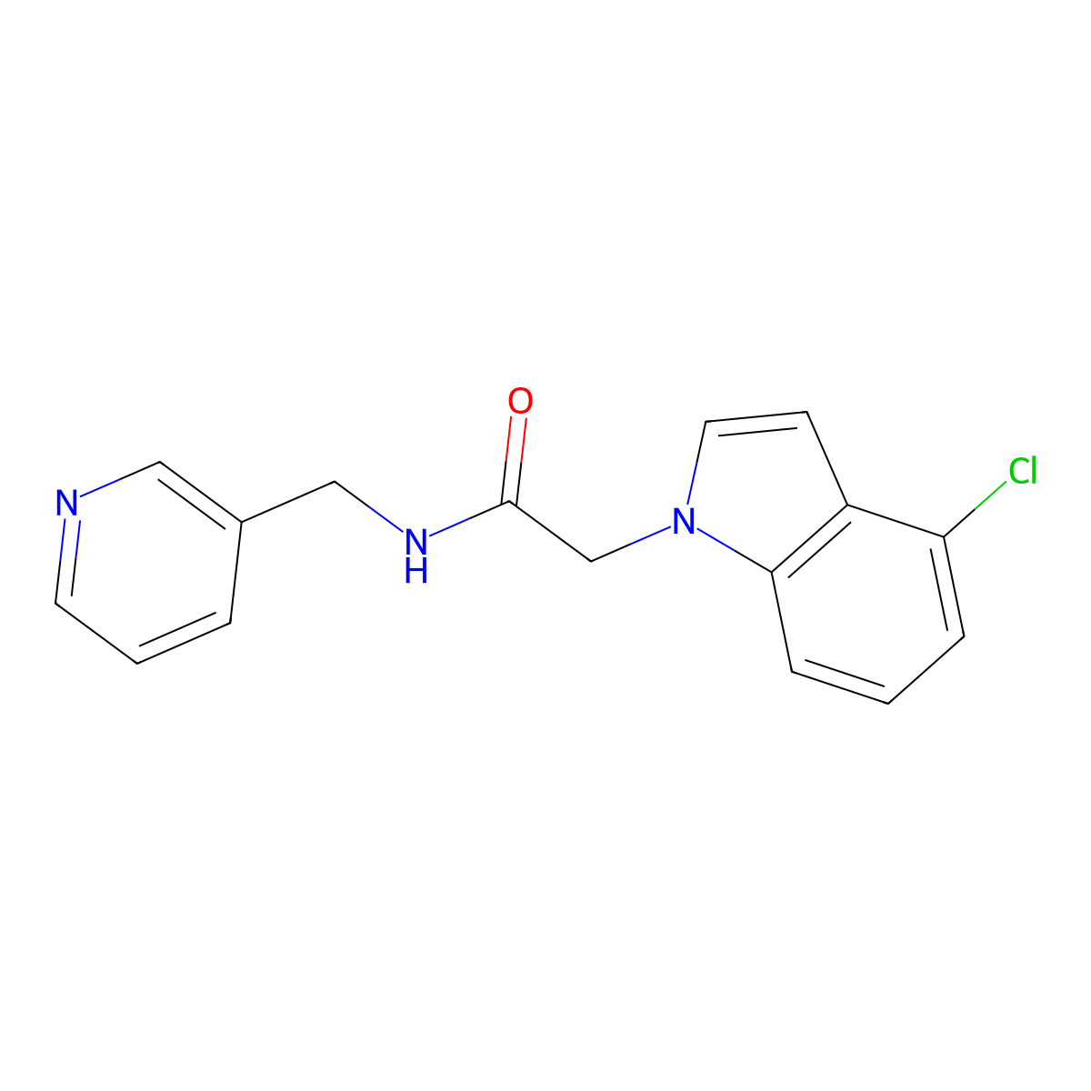 2-(4-chloro-1H-indol-1-yl)-N-(pyridin-3-ylmethyl)acetamide molecular structure, CAS 1144461-17-5