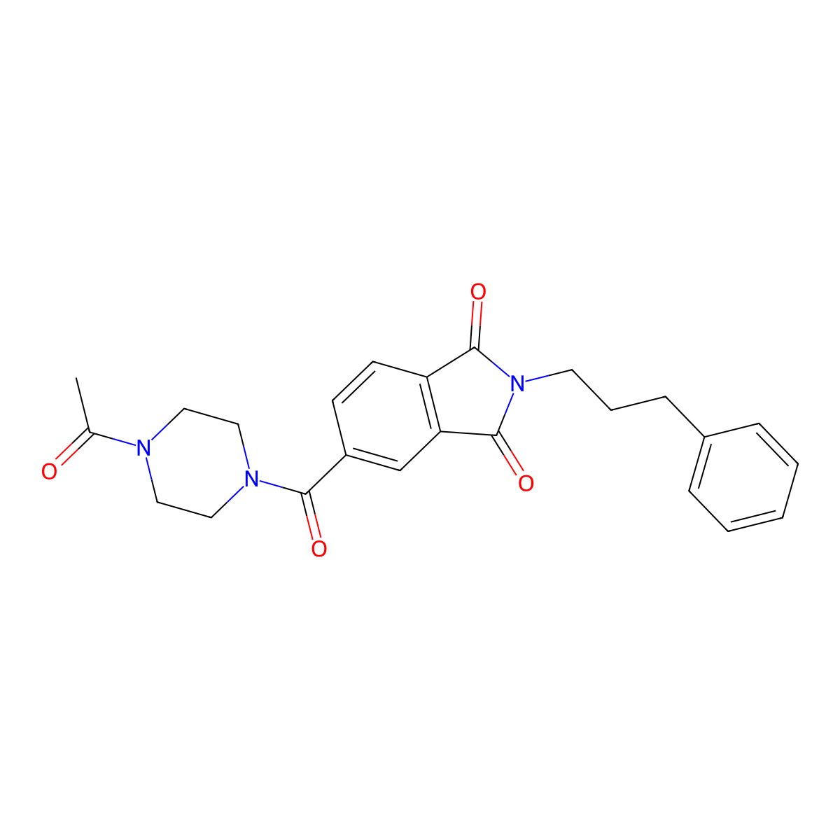 5-[(4-acetylpiperazin-1-yl)carbonyl]-2-(3-phenylpropyl)-1H-isoindole-1,3(2H)-dione molecular structure, CAS 1144461-36-8