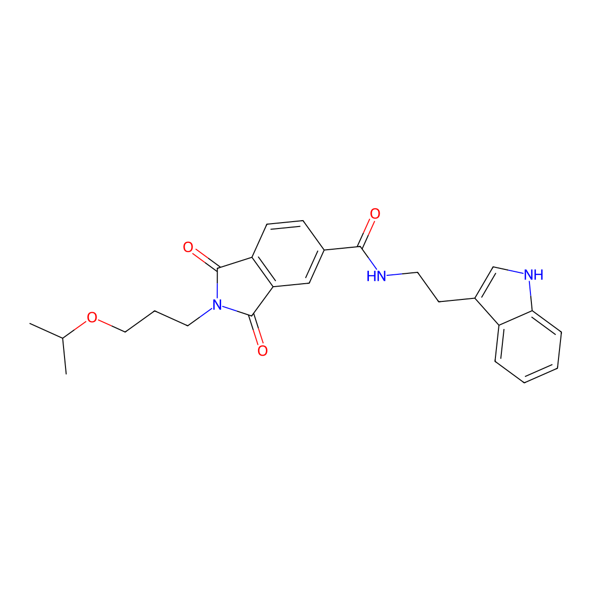 N-[2-(1H-indol-3-yl)ethyl]-1,3-dioxo-2-[3-(propan-2-yloxy)propyl]-2,3-dihydro-1H-isoindole-5-carboxamide molecular structure, CAS 1144461-44-8