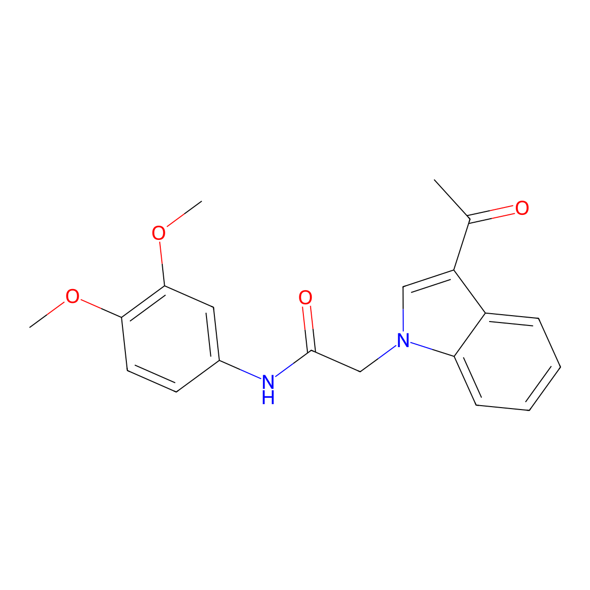 2-(3-acetyl-1H-indol-1-yl)-N-(3,4-dimethoxyphenyl)acetamide molecular structure, CAS 1144461-66-4