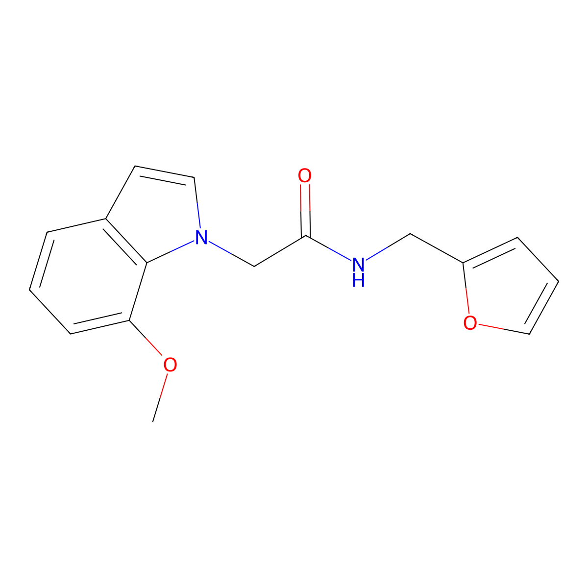N-(2-furylmethyl)-2-(7-methoxy-1H-indol-1-yl)acetamide molecular structure, CAS 1144461-68-6